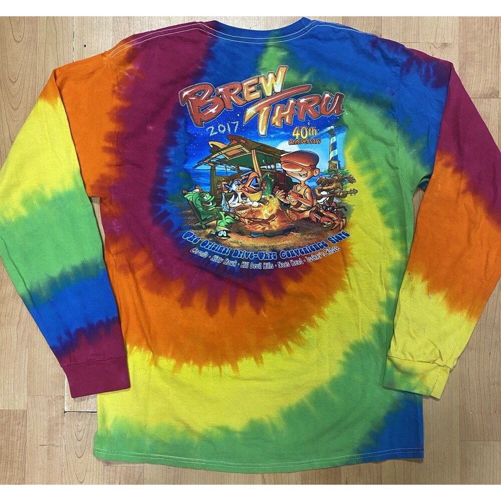 Brew Thru 40th Anniversary 2017 Men’s Large Long Sleeve Tie Dye Shirt